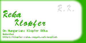 reka klopfer business card
