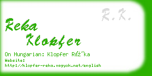 reka klopfer business card